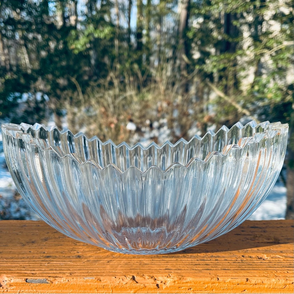 Sowerby vintage crystal glass bowl 1950s